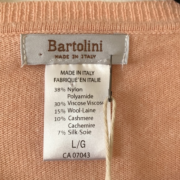 NWT Bartolini by benedetta cashmere blend peach sweater size large - Picture 3 of 5